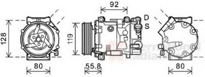 VAN WEZEL 0900k282 -  Компрессор, кондиционер